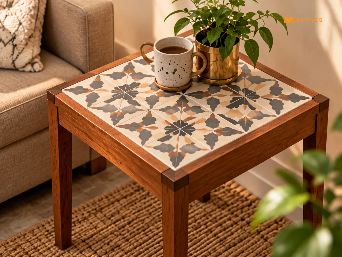 Use Matching Tiles on a Small Piece of Furniture